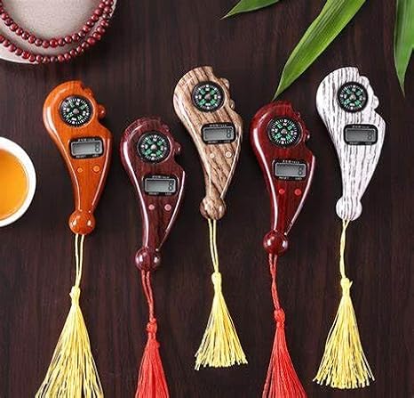 Digital Counter With Qibla Compass And Rotating Prayer Beads Portable Finger Tasbeeh Japa